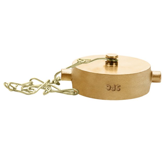 Brass 4 1/2 Inch NST Cap & Chain - Fire Protection Equipment - Image 1
