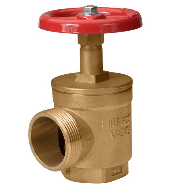 Brass 1 1/2in Female x Male Angle Hose Valve - Image 1