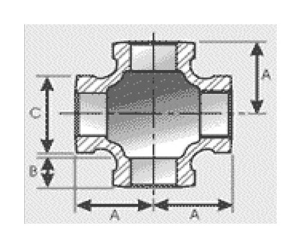 Brass Cross Fitting - 1 inch - Image 1
