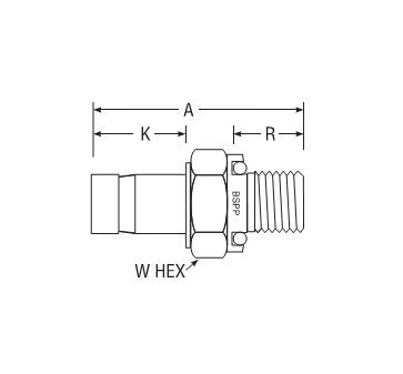 Parker CPI™/A-LOK® BSPP Tube Male Adapter with ED Seal - Metric Tube - Image 2