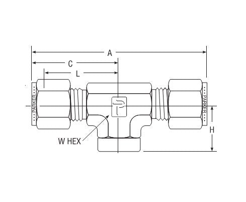 Parker CPI™/A-LOK® NPT Female Branch Tee for Fractional Tube - Image 2