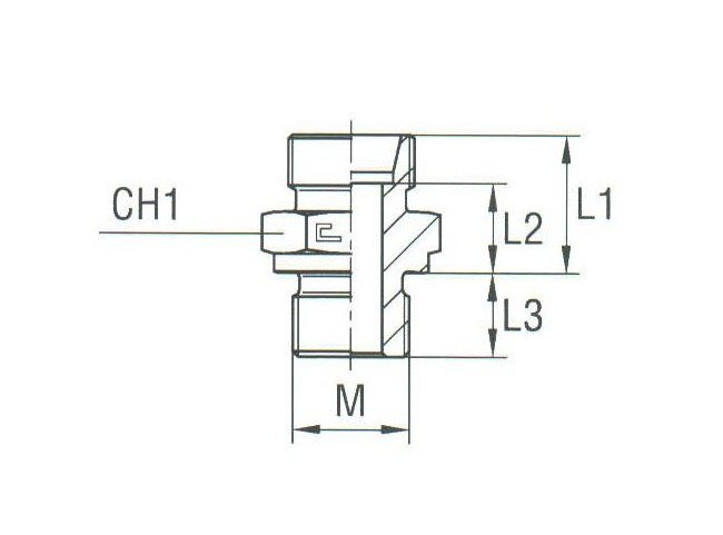 Male Stud Coupling Thread Metric Parallel - Carbon Steel Body - Image 2