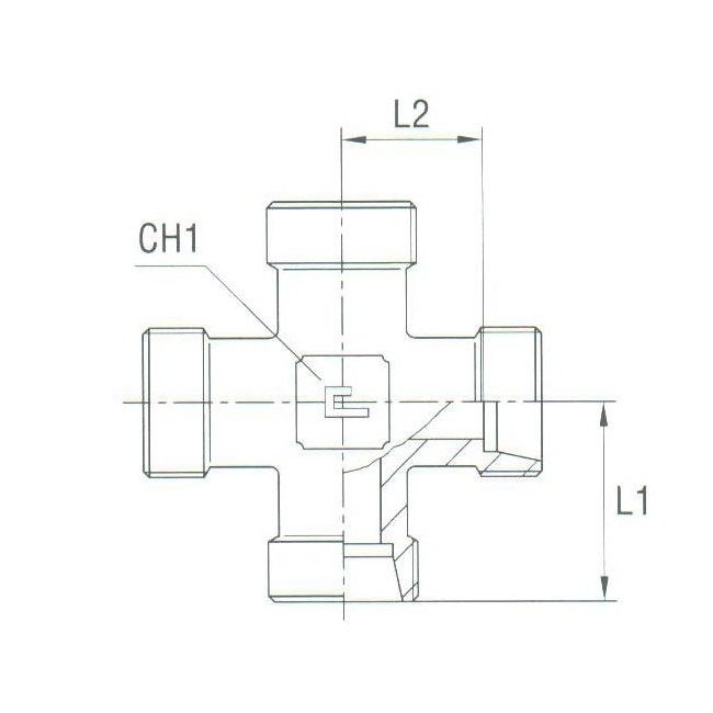 Carbon Steel Equal Cross Fitting - 4.0mm DIN 2353 Compression - Image 2
