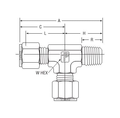 Parker CPI™/A-LOK® NPT Male Run Tee for Fractional Tube - Image 2