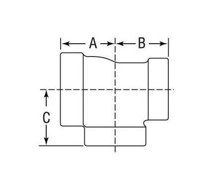 Class 300 Malleable Iron Reducing Tee - Image 2