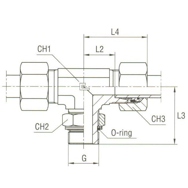 Parker CPI™/A-LOK® NPT Male Branch Tee for Metric Tube, 12.0mm Tube O.D. - Image 2