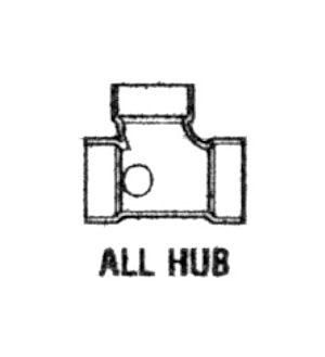 PVC Sanitary Tee with Right & Left Side Inlet, All Hub 3 x 3 x 3 x 1 1/2 x 1 1/2 inches - Image 1