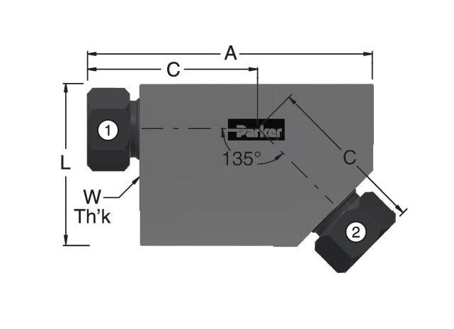 Parker NBMP7 45° MPI™ Union Elbow - 1" Size - Image 2