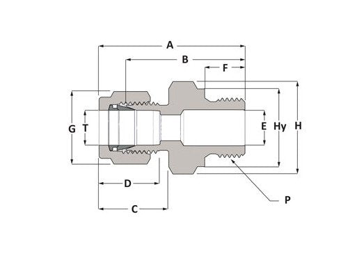 Duolok BSPP Male Connector - Brass, 1/8in TF x 1/4in Male BSPP - Image 2