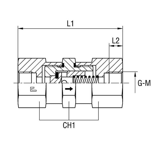 Heavy Duty Female Non Return Valve, 1/2" G-Thread, Stainless Steel - Image 2