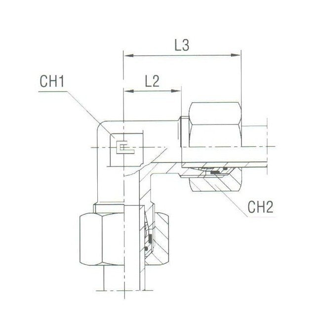 Equal Elbow with B4 Ring, Carbon Steel DIN 2353 Compression Fitting - Image 2