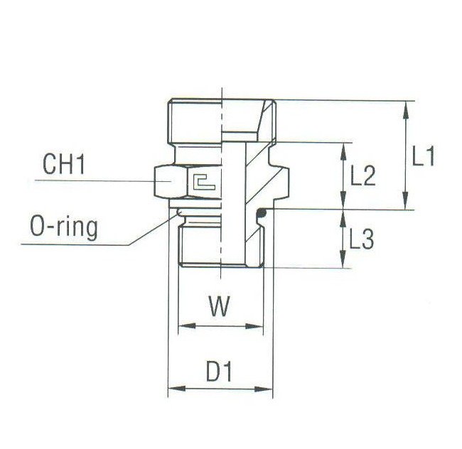 Stainless Steel Male Stud Coupling UNF/UN-2A - Body Only - Image 2