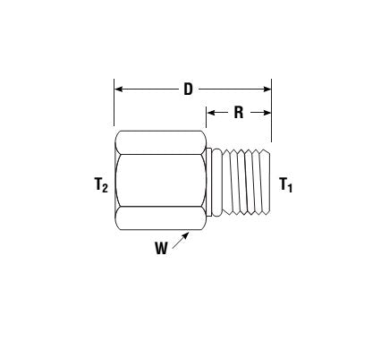 SAE Straight Thread to NPT Thread Adapter - Fractional Tube, Male to Female - Image 2