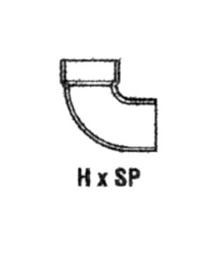 LASCO PVC 1/4 Bend Street Fitting, 3 inches, H x SP, Schedule 80 - Image 1