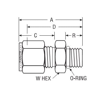 Parker CPI Male Connector to SAE Straight Thread for Fractional Tube - 3/4-16 - Image 2