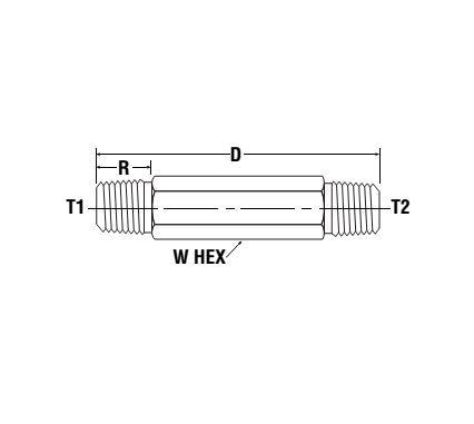 Parker Male Hex Long Nipple Fitting (MHLN) - Image 2