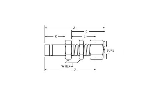 Parker CPI™/A-LOK® Tube End Bulkhead Adapter for Fractional Tube - Image 2