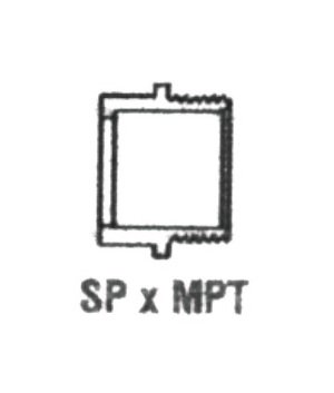 Male Trap Adapter - PVC DWV, SP x MPT, 1 1/2 x 1 1/4 inches - Image 1