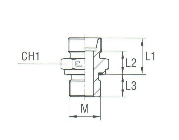 Carbon Steel Male Stud Coupling, Metric Parallel with Elastomer Seal - Image 2