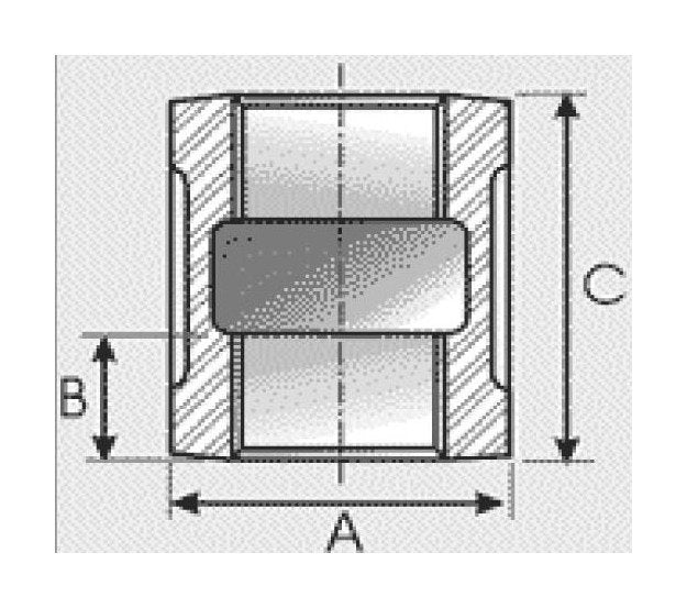 Brass Coupling Connector - 2 1/2 inches - Image 1