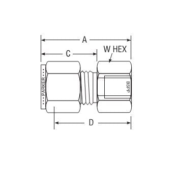 Parker BSPP Gauge Connector for Fractional Tube - Image 2