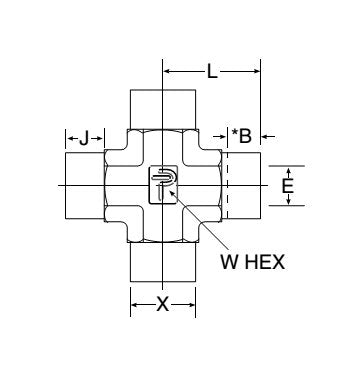 Weld-Lok® Cross Tube Socket End (4 Ports) - 2" Socket x Socket x Socket x Socket - Image 2