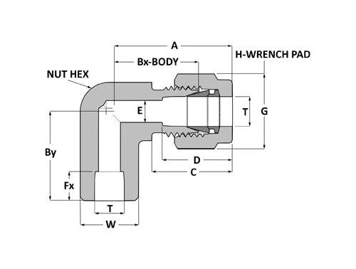 Duolok Brass 3/8 Tube Socket Weld Elbow Adapter - Image 2