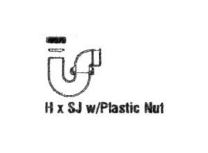 L.A. Pattern PVC P-Trap with Plastic Nut, 1 1/2 in. H x SJ - Image 1