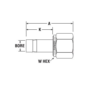 Parker CPI™/A-LOK® Tube End NPT Female Adapter - 10.0 mm Tube O.D., 1/4 NPT Thread - Image 2