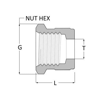 316 SS Tube Fitting Knurl Nut - Griplok 1/8 in. - Image 2