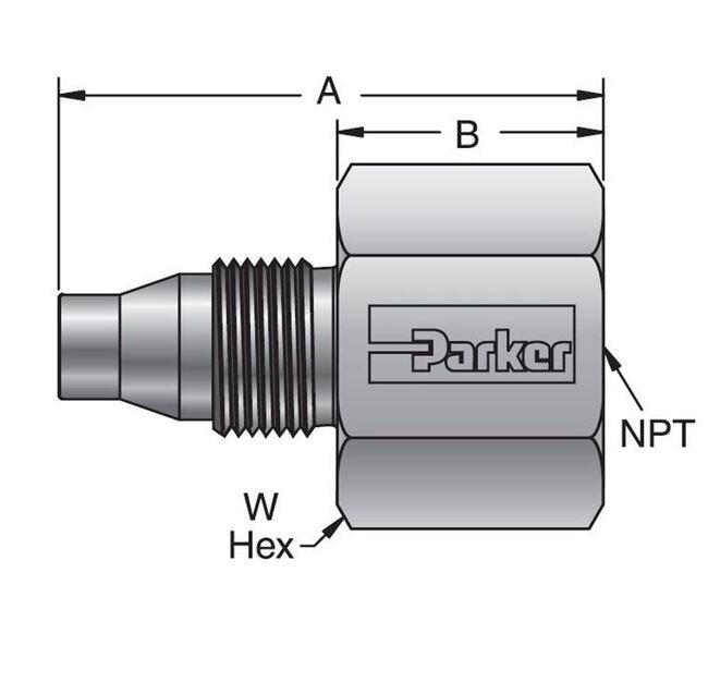 Parker Hannifin GM7 MPI™ Male End to Female NPT Fitting - Image 2