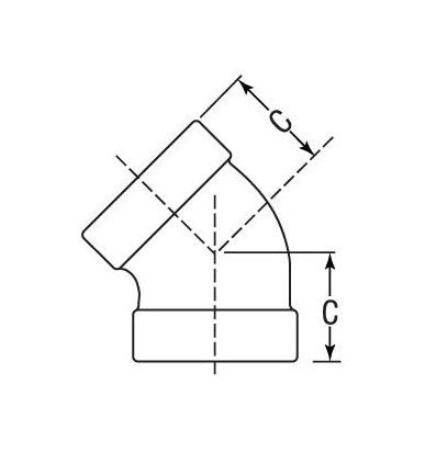 Class 300 Malleable Iron 45-Degree Elbow, 1 1/4" - Image 2