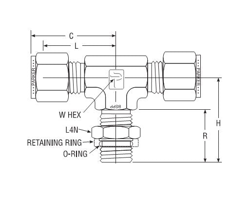Parker BSPP Male Branch Tee (Positionable) for Fractional Tube Fittings - Image 2