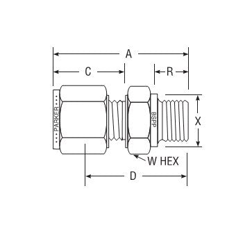 Parker CPI/A-LOK BSPP Male Connector for Metric Tube, 3.0mm Tube O.D., 1/4 BSPP Thread - Image 2