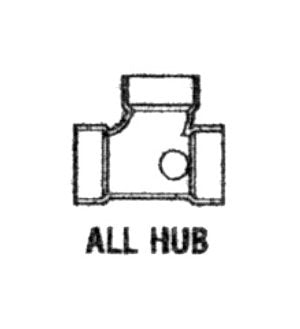 PVC Sanitary Tee with Left Side Inlet, All Hub - 3x3x3x2 in - Image 1