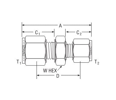 Parker A-LOK® Metric Tube Reducing Union - Image 2