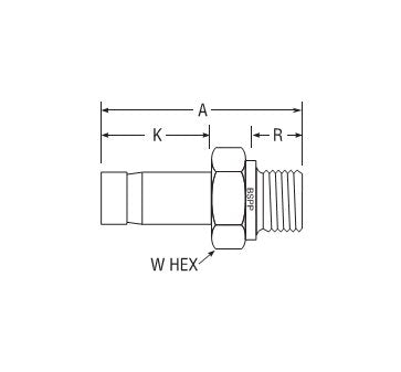 Parker CPI™/A-LOK® BSPP Tube End Male Adapter, 3/8" Tube O.D., 1/4" BSPP Thread - Image 2