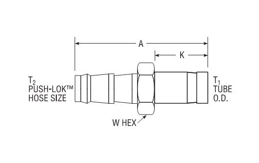 Push-Lok to Tube Adapter 1/4" - Parker CPI™/A-LOK® Fitting - Image 2