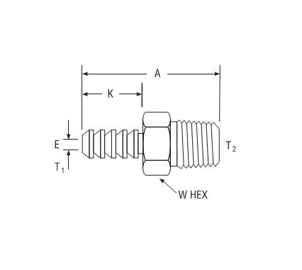 Parker CPI™/A-LOK® Barbed Connector to Male Pipe, 5/16in x 1/8in - Image 2