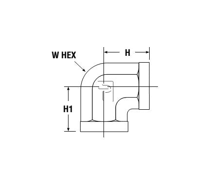 Parker Female Elbow FE - NPT Thread, Brass/Steel, 1/16" - Image 2