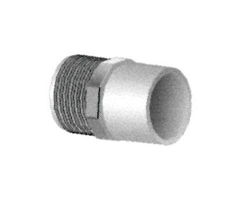 Schedule 40 PVC Reducing Male Adapter - 1 1/2 x 1 1/4 inches, MIPT x Slip - Image 1