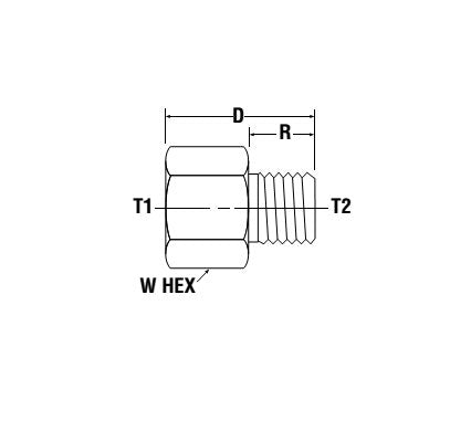 Parker Adapter RA for Fractional Tube - FNPT to NPT, 1/2 inch - Image 2