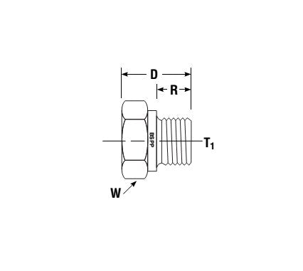 Parker BSPP Parallel Male Hex Pipe Plug - Image 2