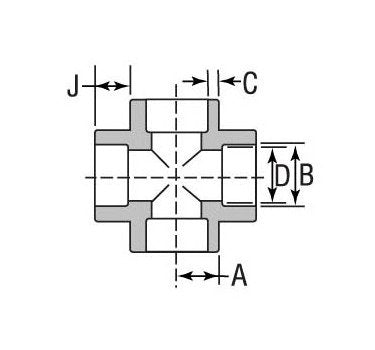 Heavy-Duty Forged Steel Crosses - Class 3000 Socket-Weld, NPS 1 1/2 (DN 40) - Image 2