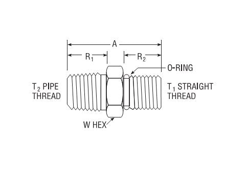 NPT to SAE Straight Thread Adapter for Fractional Tube - Parker CPI™/A-LOK® - Image 2