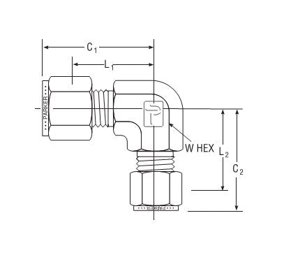Parker CPI™/A-LOK® Drop Size Elbows for Fractional Tube - Image 2