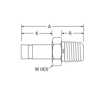 Parker CPI/A-LOK Taper Male Adapter for Fractional Tube, BSPT Thread 1/4, 5/16 in O.D. - Image 2