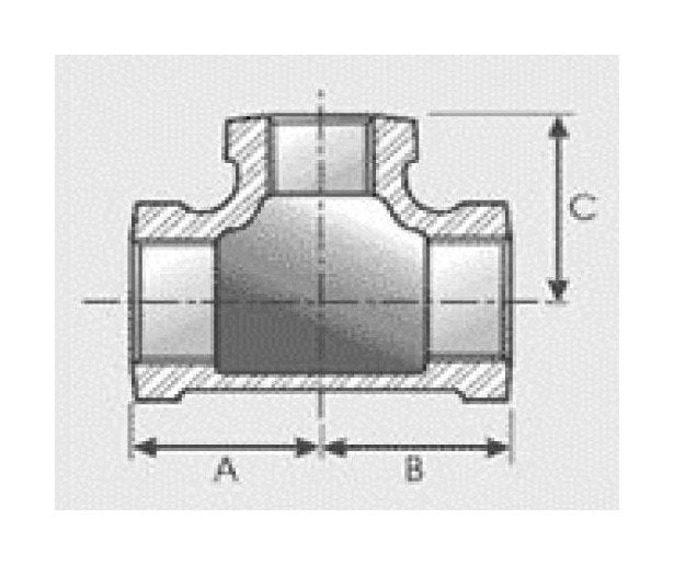 Brass Reducing Tee 2 1/2 x 2 inches - Image 1