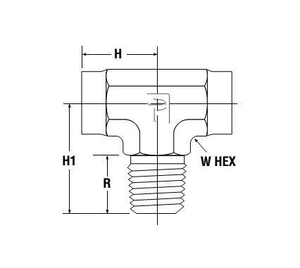 Parker Male Branch Tee MBT Fitting with FNPT Connections - Image 2