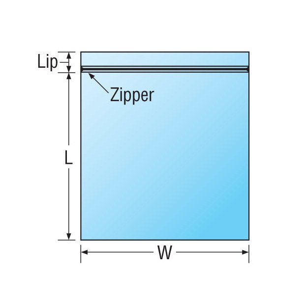 Flat Bottom-Loading Barrier Zipper Bag (5-3/4 Inch Width) - Image 2